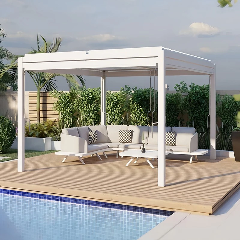 Aluminium Gazebo With Louvered Roof factory Aluminium Gazebo With Louvered Roof factory